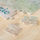 Watercolor Pink Flamingo | Tropical Island ジグソーパズル (側面)