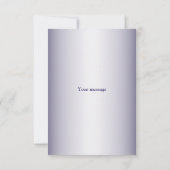 Watercolor Pink Floral Golden Purple Wedding サンキューカード (裏面)