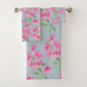 Watercolor Pink Floral Pattern バスタオルセット (インサイチュ)