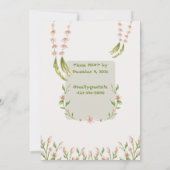 Watercolor Pink Floral Wedding Invitation 招待状 (裏面)