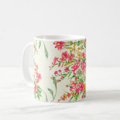 watercolor pink flower patternabstract, art, backg コーヒーマグカップ (正面左)