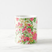 watercolor pink flower patternabstract, art, backg コーヒーマグカップ (中央)