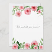 Watercolor Pink Flowers Baby Shower Invitation 招待状 (裏面)
