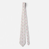 Watercolor pink flowers neck tie ネクタイ (正面)