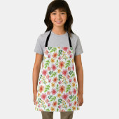 Watercolor Pink Flowers Pattern-69677 エプロン (インサイチュ)