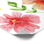 Watercolor Pink Flowers Pattern-69677 ポスター (角)
