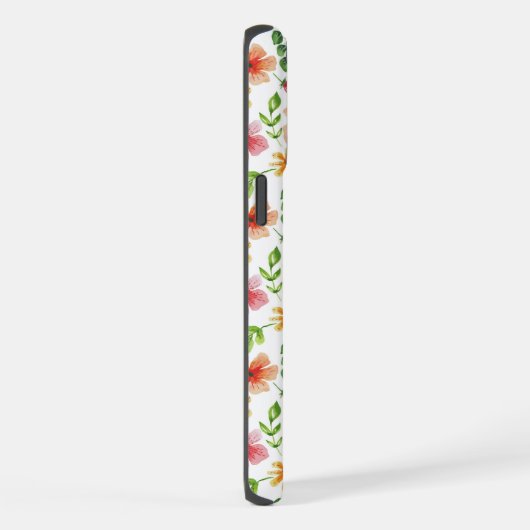 Watercolor Pink Flowers Pattern-69677 iPhoneケース (右側面)