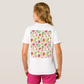 Watercolor Pink Flowers Pattern-69677 Tシャツ (裏面フル)