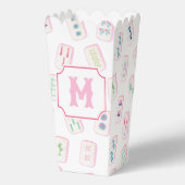 Watercolor Pink & Green Mahjong Tiles Monogram フェイバーボックス (正面)