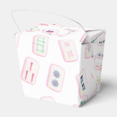 Watercolor Pink & Green Mahjong Tiles Monogram フェイバーボックス (裏面サイド)
