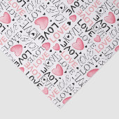 Watercolor Pink Hearts Love Script Valentine's Day 薄葉紙 (詳細)