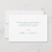 Watercolor Pink Hydrangea Garden Wedding Monogram  サンキューカード (裏面)