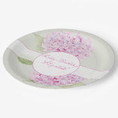 Watercolor Pink Hydrangea Invitation ペーパープレート (アングル)