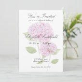 Watercolor Pink Hydrangea Invitation 招待状 (スタンド正面)