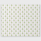Watercolor Pink Mahjong Christmas Tree ラッピングペーパー (フラット)