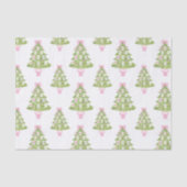 Watercolor Pink Mahjong Christmas Tree 薄葉紙 (正面)