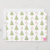 Watercolor Pink Mahjong Christmas Tree Photo シーズンカード (裏面)