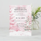 Watercolor Pink New Year's Eve Party 招待状 (スタンド正面)