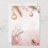 Watercolor Pink New Year's Eve Party  招待状 (裏面)