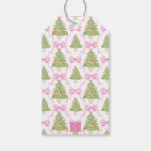 Watercolor Pink Nutcracker Tree Christmas ギフトタグ (裏面)