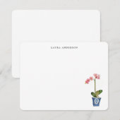 Watercolor Pink Orchid  サンキューカード (正面/裏面)