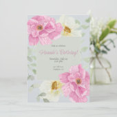 Watercolor Pink Peony 招待状 (スタンド正面)