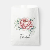 Watercolor Pink Peony Gift Bag  フェイバーバッグ (正面)