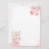 Watercolor Pink Ribbon Bows Quinceañera Invitation 招待状 (裏面)