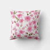 Watercolor Pink Sakura Flowers cherry blossom  クッション (裏面)