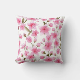 Watercolor Pink Sakura Flowers cherry blossom  クッション