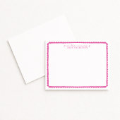 Watercolor Pink Scalloped Nursery Note Card 案内状