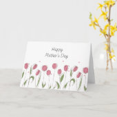 Watercolor Pink Tulip Mother's Day Greeting Card カード (黄色い花)