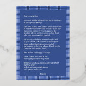Watercolor Plaid Handmade Custom Photo Business  箔シーズンカード (裏面)