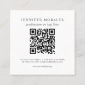 Watercolor Plaid Mauve Gray Pink Cream Yellow QR  スクエア名刺 (裏面)