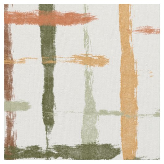 watercolor plaid pattern with chaotic lines ファブリック (クローズアップ)