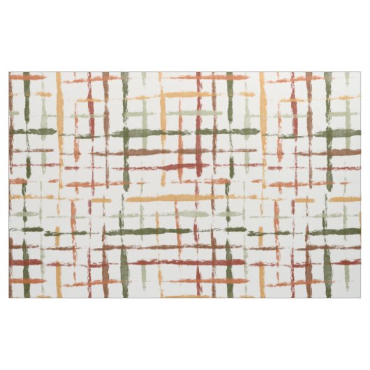 watercolor plaid pattern with chaotic lines ファブリック (ファットクウォーター)