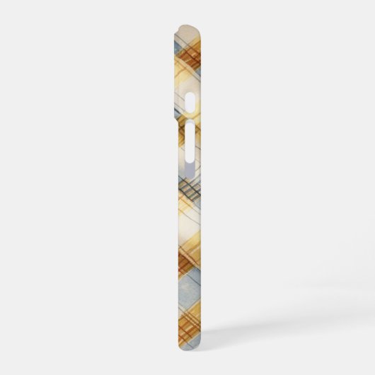 Watercolor Plaid Phone Case iPhone 16ケース (左側面)
