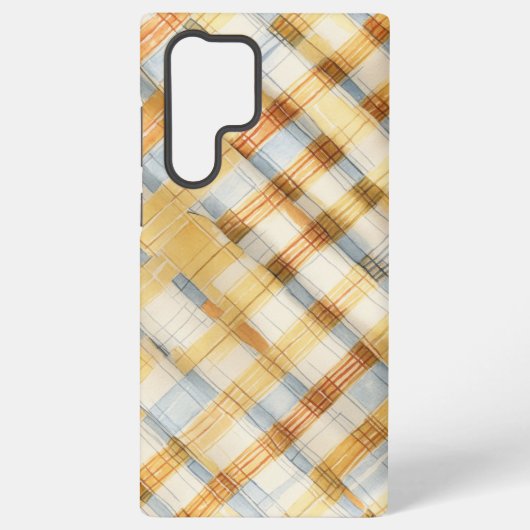 Watercolor Plaid Phone Case Samsung Galaxyケース (裏面)