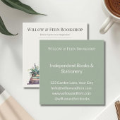 Watercolor Plant and Book Design スクエア名刺