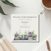 Watercolor Plant and Book Design スクエア名刺