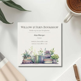 Watercolor Plant and Book Design スクエア名刺