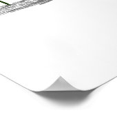 Watercolor Playful Black Cat with Flowers ポスター (角)