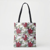 Watercolor Poinsettia Pattern  トートバッグ (正面)