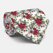 Watercolor Poinsettia Pattern  ネクタイ (ロール)