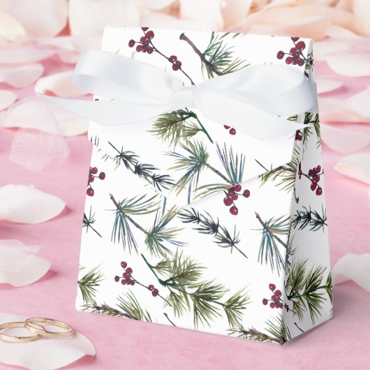 Watercolor Poinsettia Pattern  フェイバーボックス (ウェディング)