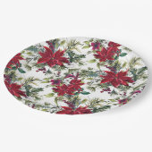 Watercolor Poinsettia Pattern  ペーパープレート (アングル)