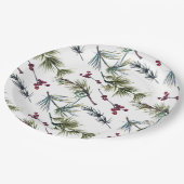 Watercolor Poinsettia Pattern  ペーパープレート (アングル)