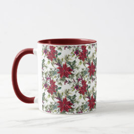 Watercolor Poinsettia Pattern  マグカップ