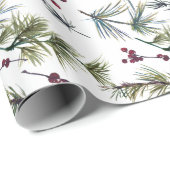 Watercolor Poinsettia Pattern  ラッピングペーパー (ロールコーナー)