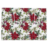 Watercolor Poinsettia Pattern  ラージペーパーバッグ (裏面)